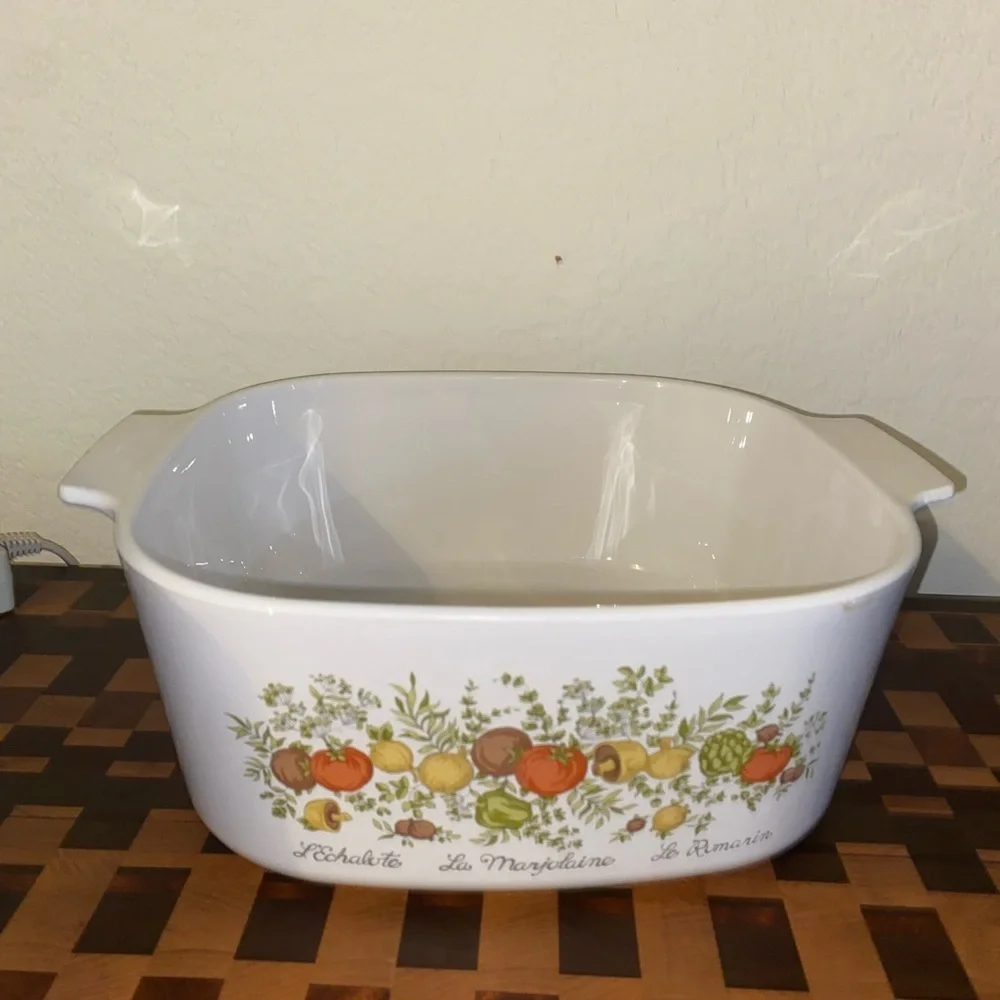 Vintage CorningWare Pyrex Spice of Life L'Echalote 5QT A5B Casserole Dish Rare